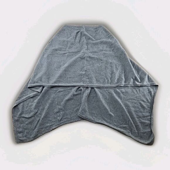 Caroline Grace Gray Knit Poncho Cotton Cashmere OS One Size Stretch - Picture 1 of 8